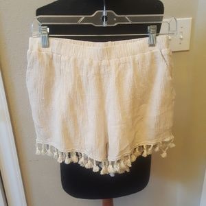 Loveriche shorts Sz L,  tan with fringe
